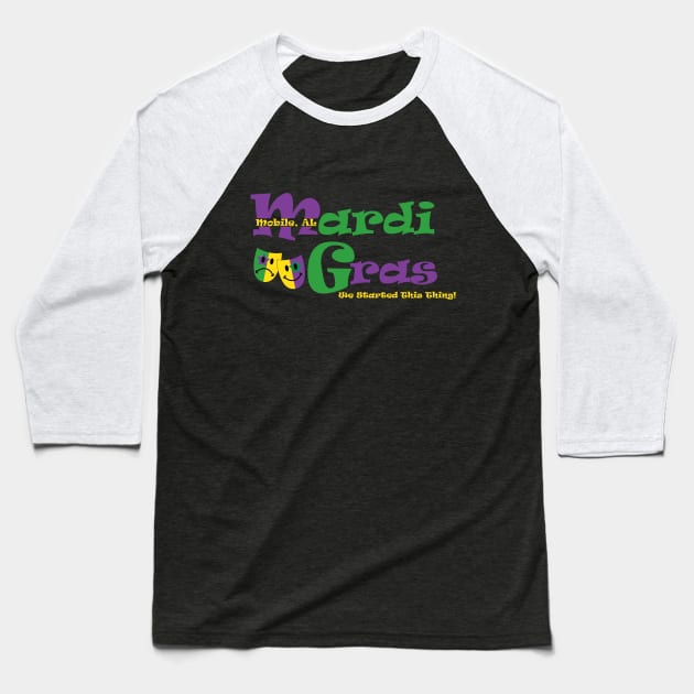 Mobile Mardi Gras Baseball T-Shirt by TheAparrelPub